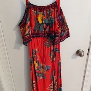 Super fun off the shoulder maxi dress